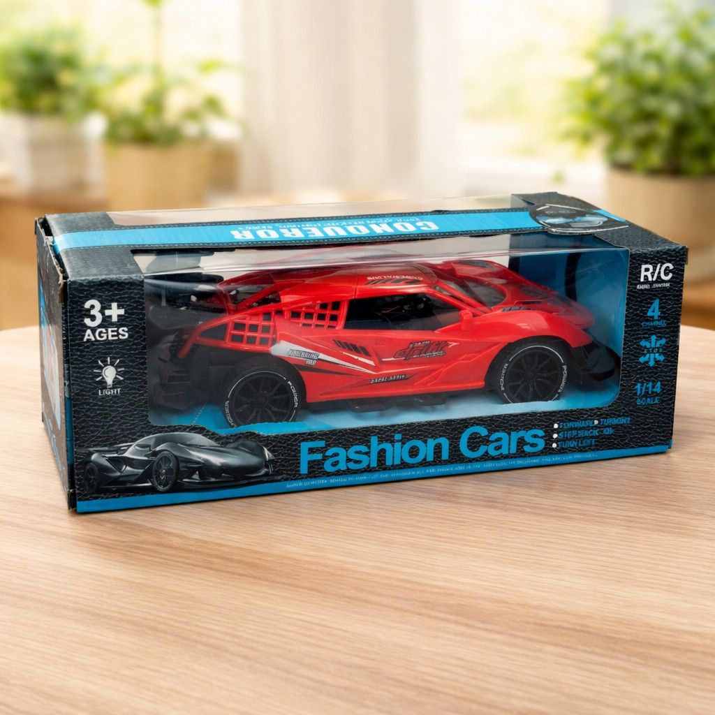 Remote Control Sports Car Toy for Kids 3+ | 1:14 Scale RC Racing Car with Lights & 4 Channel Control | High Speed Toy Car for Boys & Girls