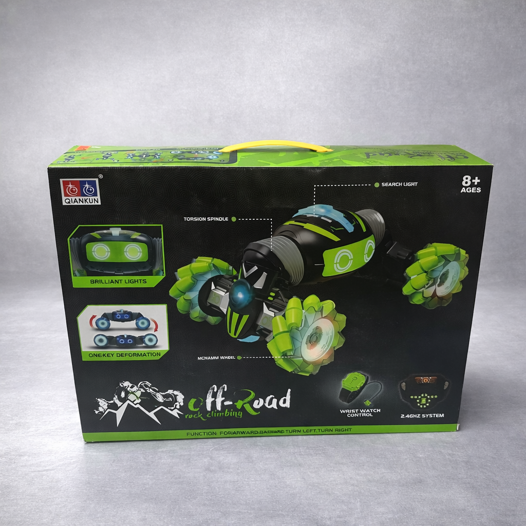 4x4 Off-Road RC Stunt Car with Gesture Watch Control | Double Sided Rock Climbing Toy Car for Kids 8+ | 360° Drift & Light Effects| Premium Toys