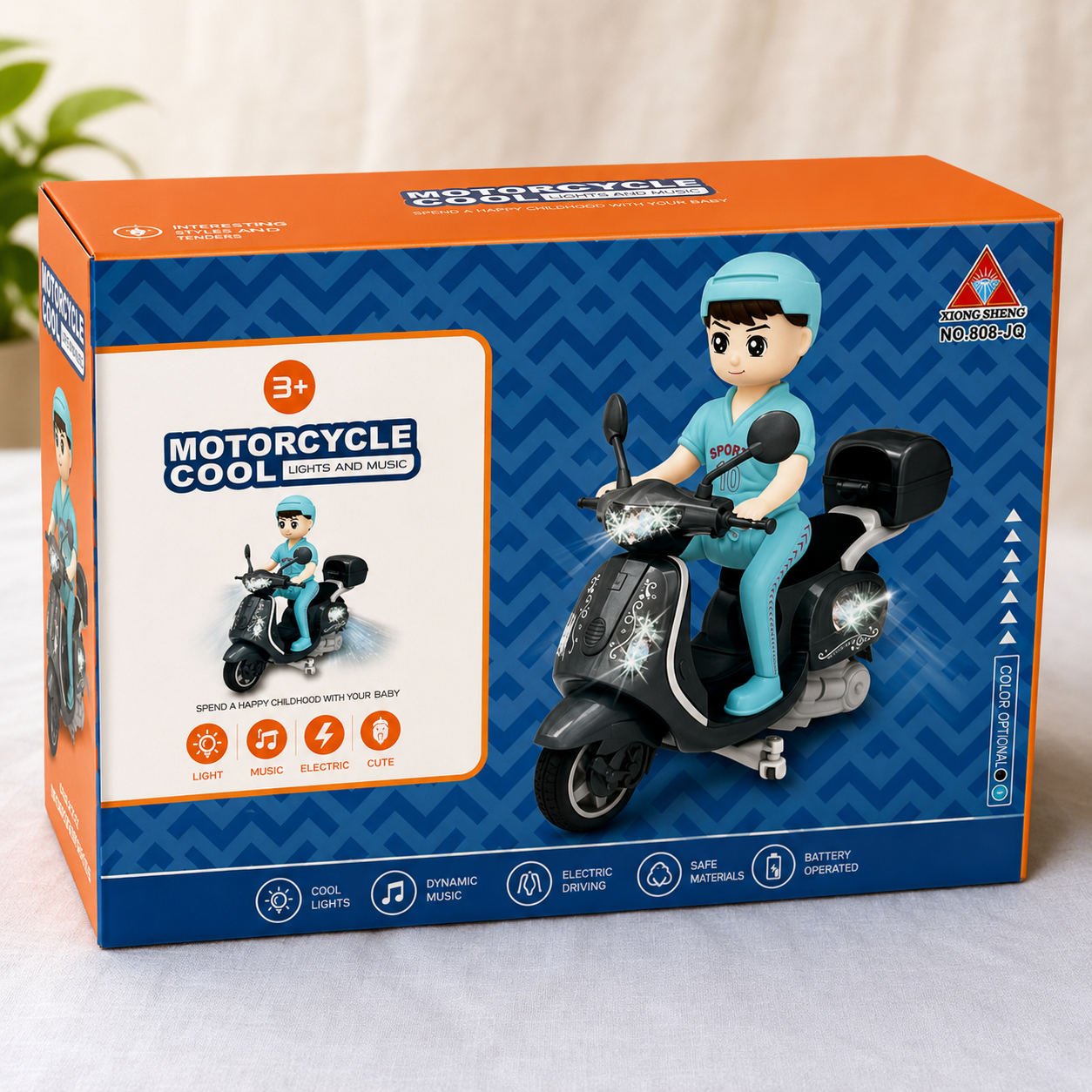 Kids Electric Motorcycle Toy with Lights & Music – Battery Operated Scooter Toy for Boys & Girls (3+ Years)