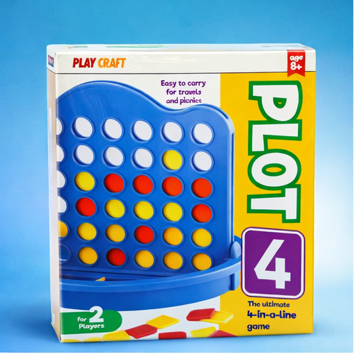 Playcraft Plot 4 Connect Game for Kids 3+ | 4-in-a-Row Strategy Board Game | Travel-Friendly Fun Family Game