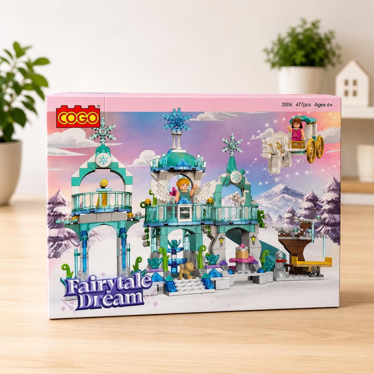 Fairytale Dream Building Blocks Set 477 Pieces – Princess Ice Castle Construction Toy with Mini Figures for Girls Ages 6+
