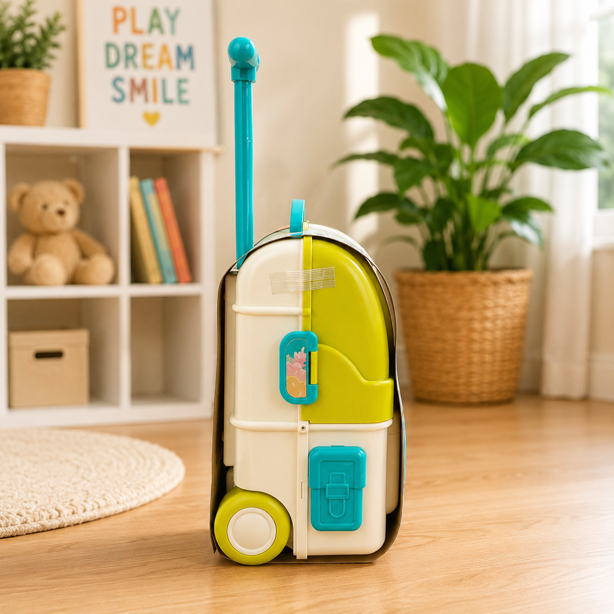 Roar Dino Dinosaur Ice-cream Trolley Play Set Backpack Trolley for Kids | 20-Piece Pretend Play Toy with Rolling Suitcase | Ages 3+