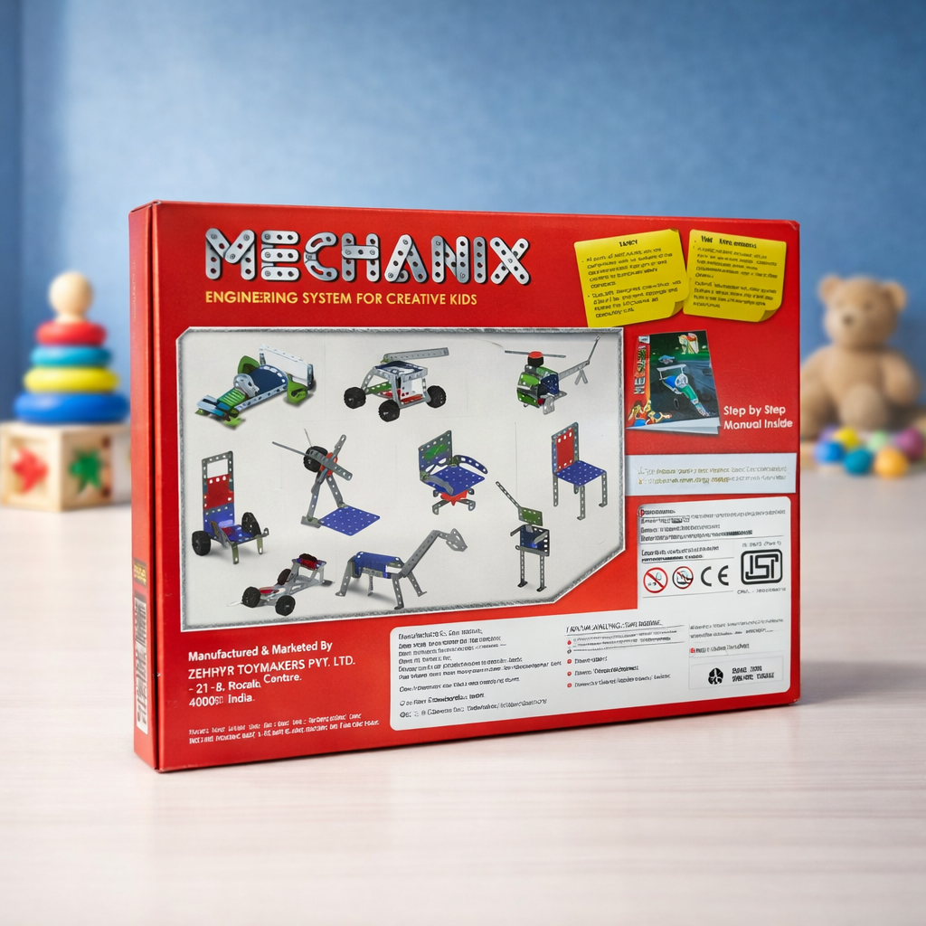 Mechanix 1 STEM Engineering Kit for Kids (Age 7+) | 127 Pieces DIY Construction Set | Educational Building Toy for Creative Learning