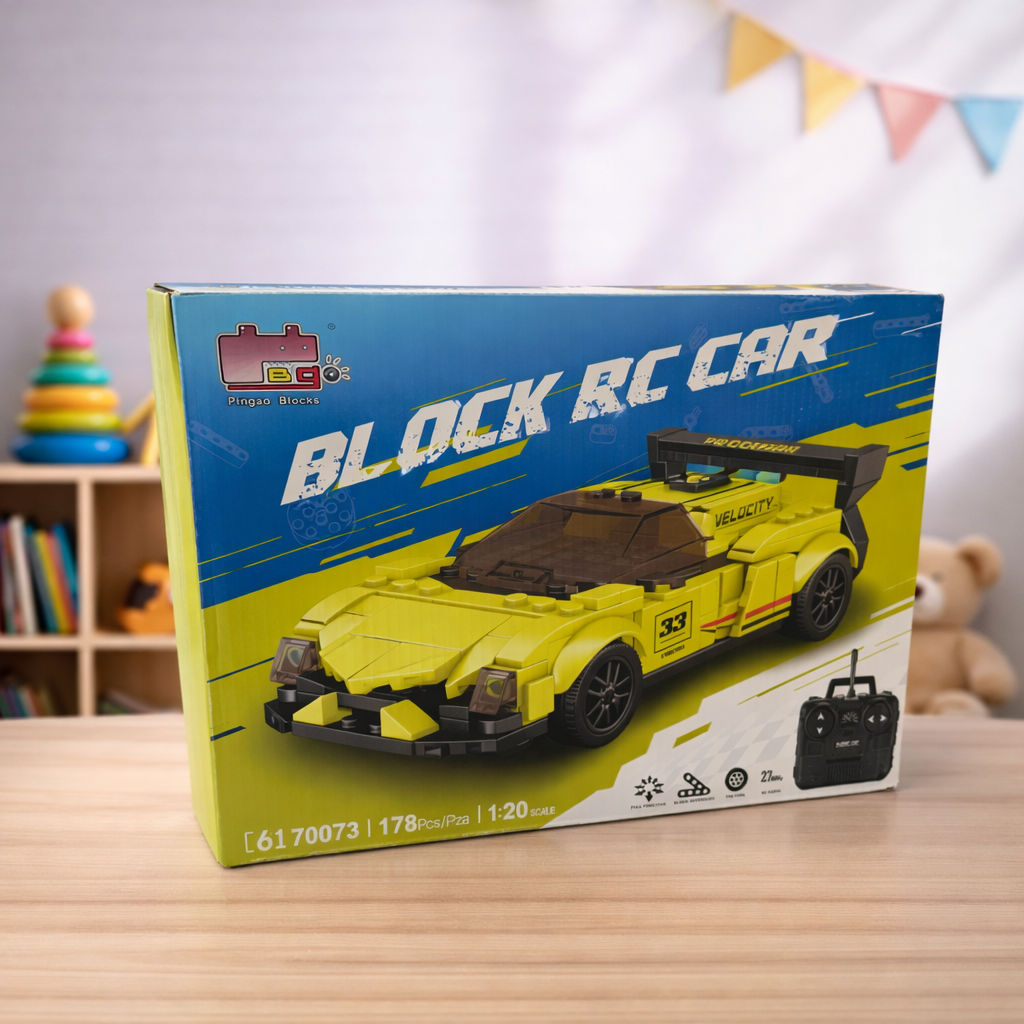 DIY RC Sports Car Building Kit for Kids |1:20 Ratio | Remote Control Block Car Toy | STEM Learning Racing Car Set 