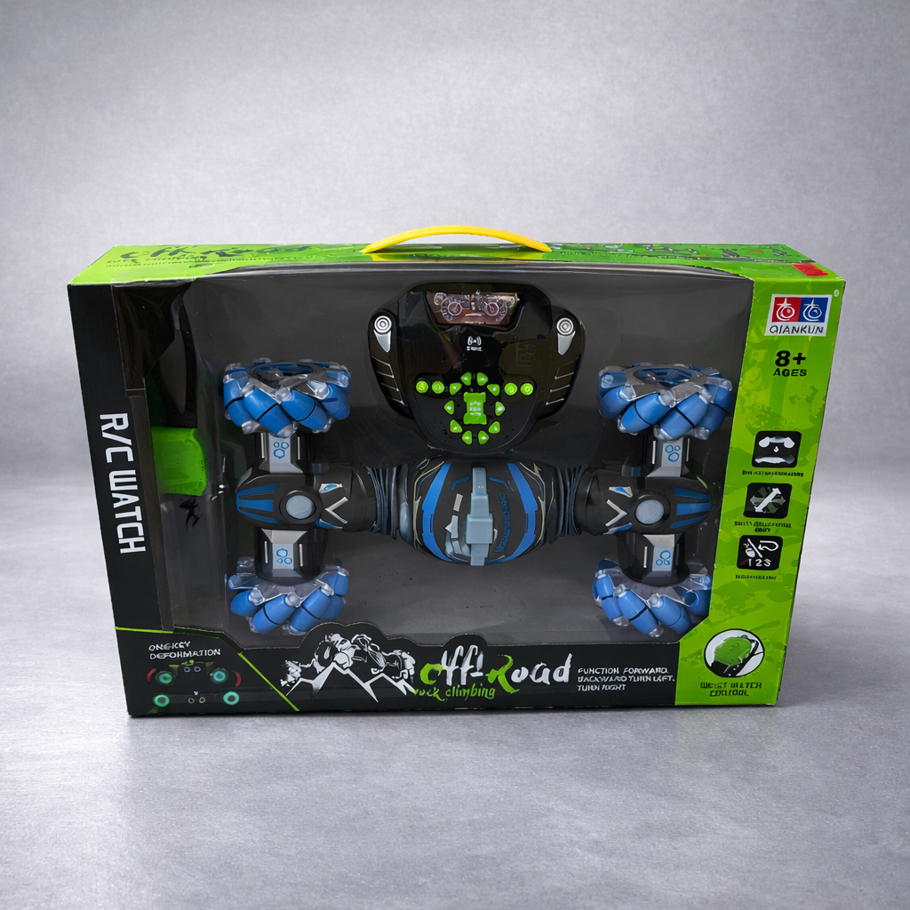 4x4 Off-Road RC Stunt Car with Gesture Watch Control | Double Sided Rock Climbing Toy Car for Kids 8+ | 360° Drift & Light Effects| Premium Toys