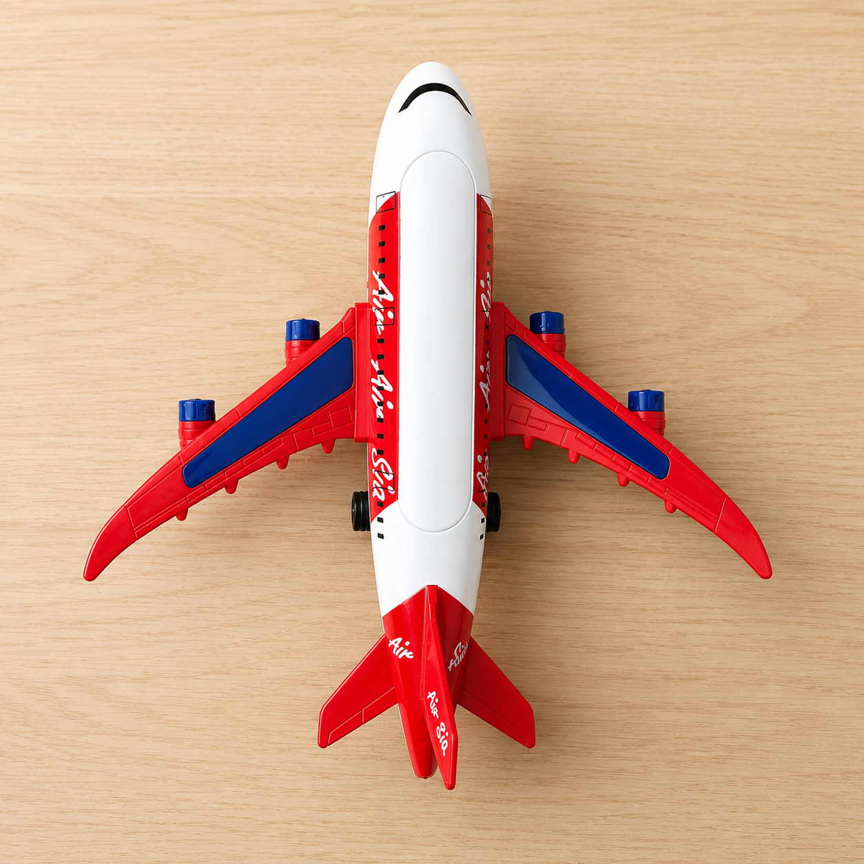Airliner Toy Plane with Lights & Sound – Battery Operated Airplane Toy for Kids | Red & White Passenger Aircraft Model |  Age 3+ 