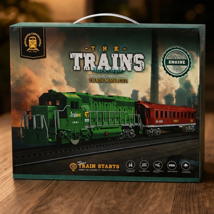 Electric Toy Train Set with Tracks, Lights & Sound – Realistic Engine Model Train for Kids | Battery Operated Railway Set | Ages 3+