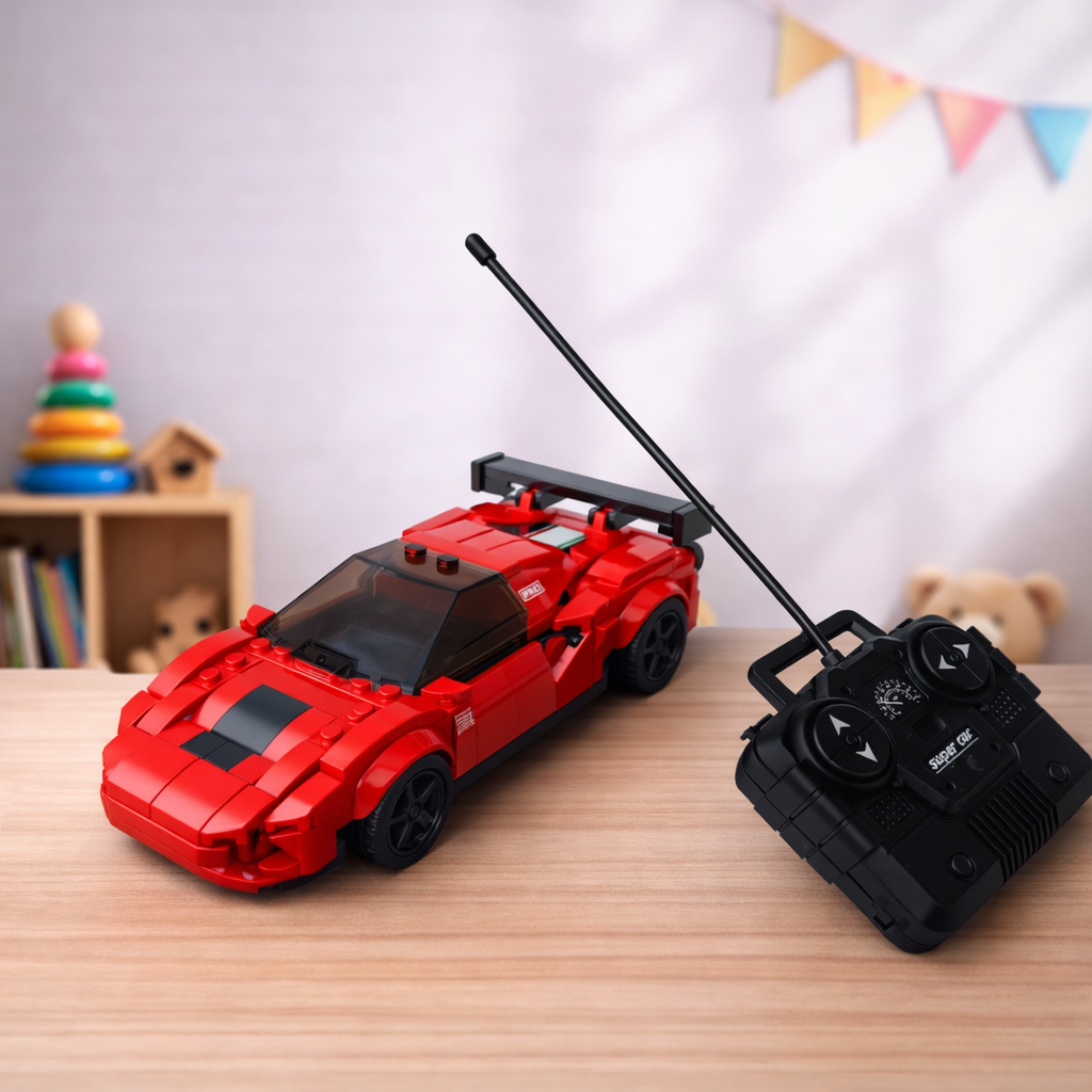 DIY RC Sports Car Building Kit for Kids |1:20 Ratio | Remote Control Block Car Toy | STEM Learning Racing Car Set 