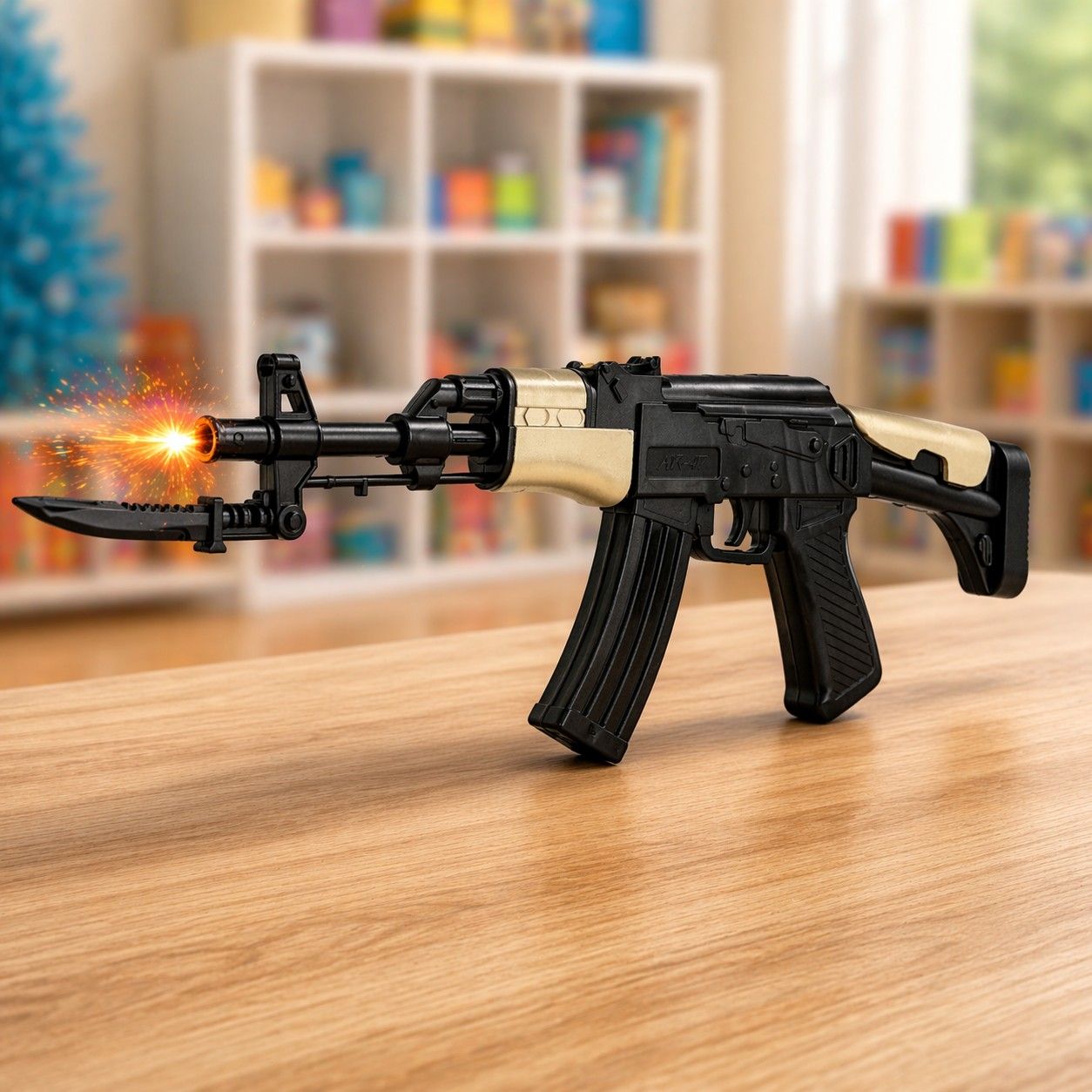 Battery Operated Toy Rifle with Sound & Light Effects | Realistic Kids Toy Gun with Detachable Magazine (Ages 5+)