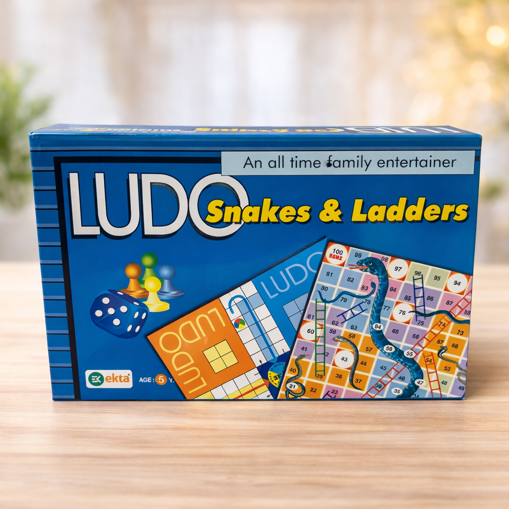 Ludo & Snakes and Ladders Board Game for Kids & Family (2–4 Players) – Classic Indoor Game Combo | Ages 5+