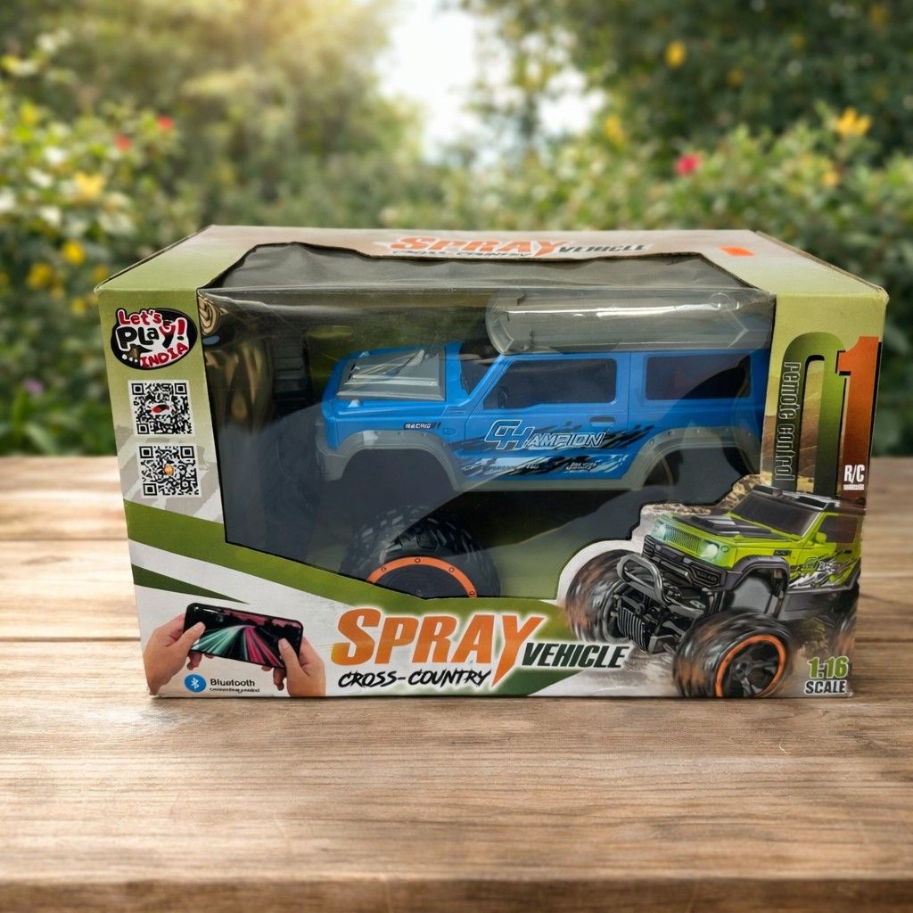 1:16 RC Spray Off-Road Monster Truck with Mist Spray Function, Remote Control Car with USB Rechargeable Battery, High-Grip Wheels, Indoor & Outdoor Toy for Kids (3+ Years)