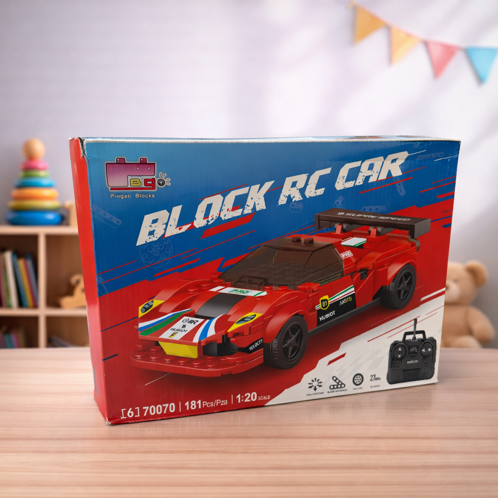 DIY RC Sports Car Building Kit for Kids |1:20 Ratio | Remote Control Block Car Toy | STEM Learning Racing Car Set 