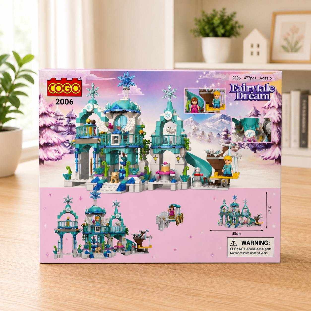 Fairytale Dream Building Blocks Set 477 Pieces – Princess Ice Castle Construction Toy with Mini Figures for Girls Ages 6+