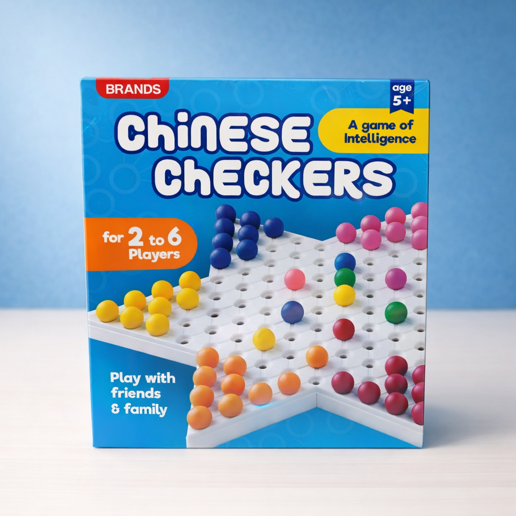 Chinese Checkers Board Game for Kids & Family | 2–6 Players Strategy Toy | Educational Brain Game Age 5+