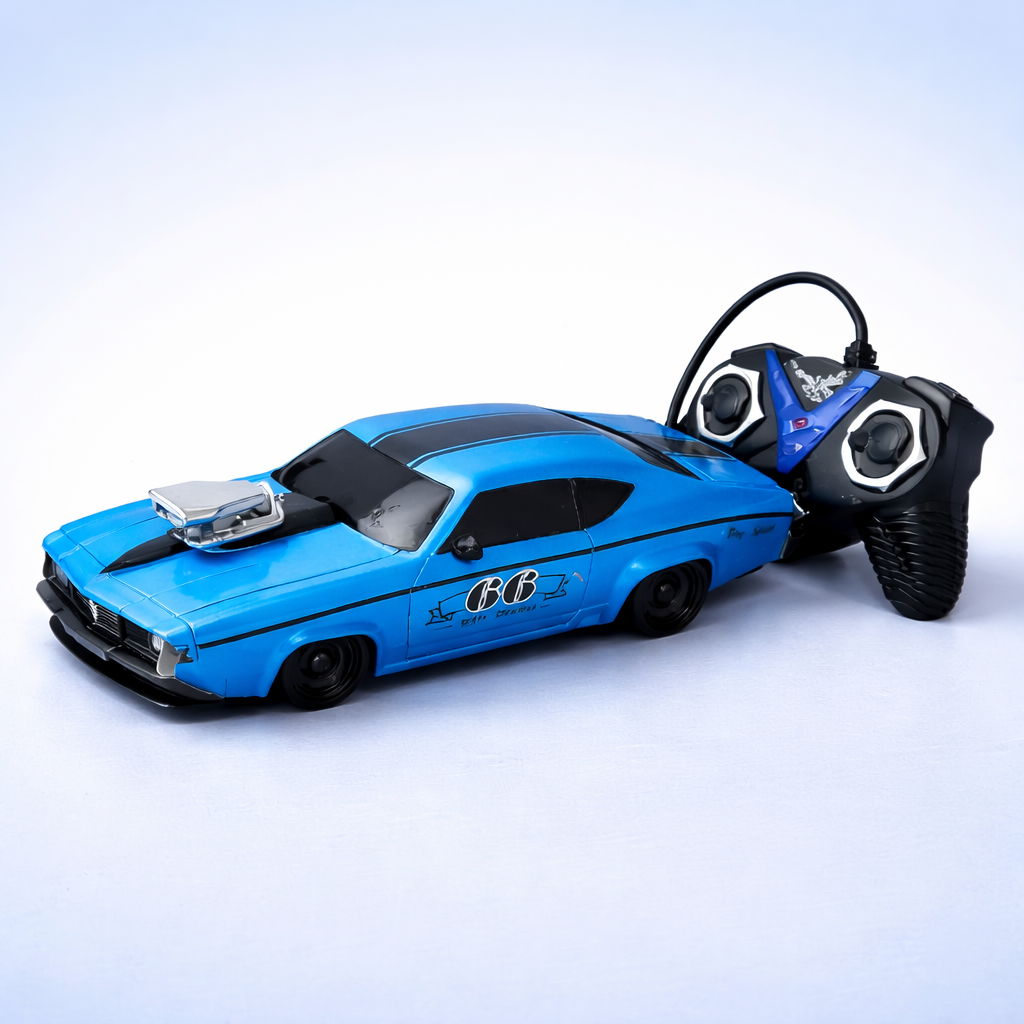 Remote Control Muscle Car Toy with Charger – 1:20 Scale High-Speed Racing Car for Kids | Durable RC Car with Controller